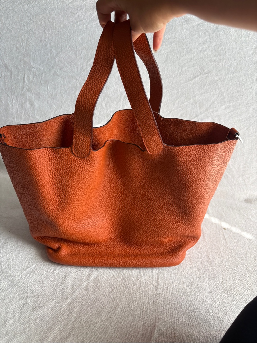 Everyday Orange Pebbled Leather Tote women’s, elegant, casual, party, fashion